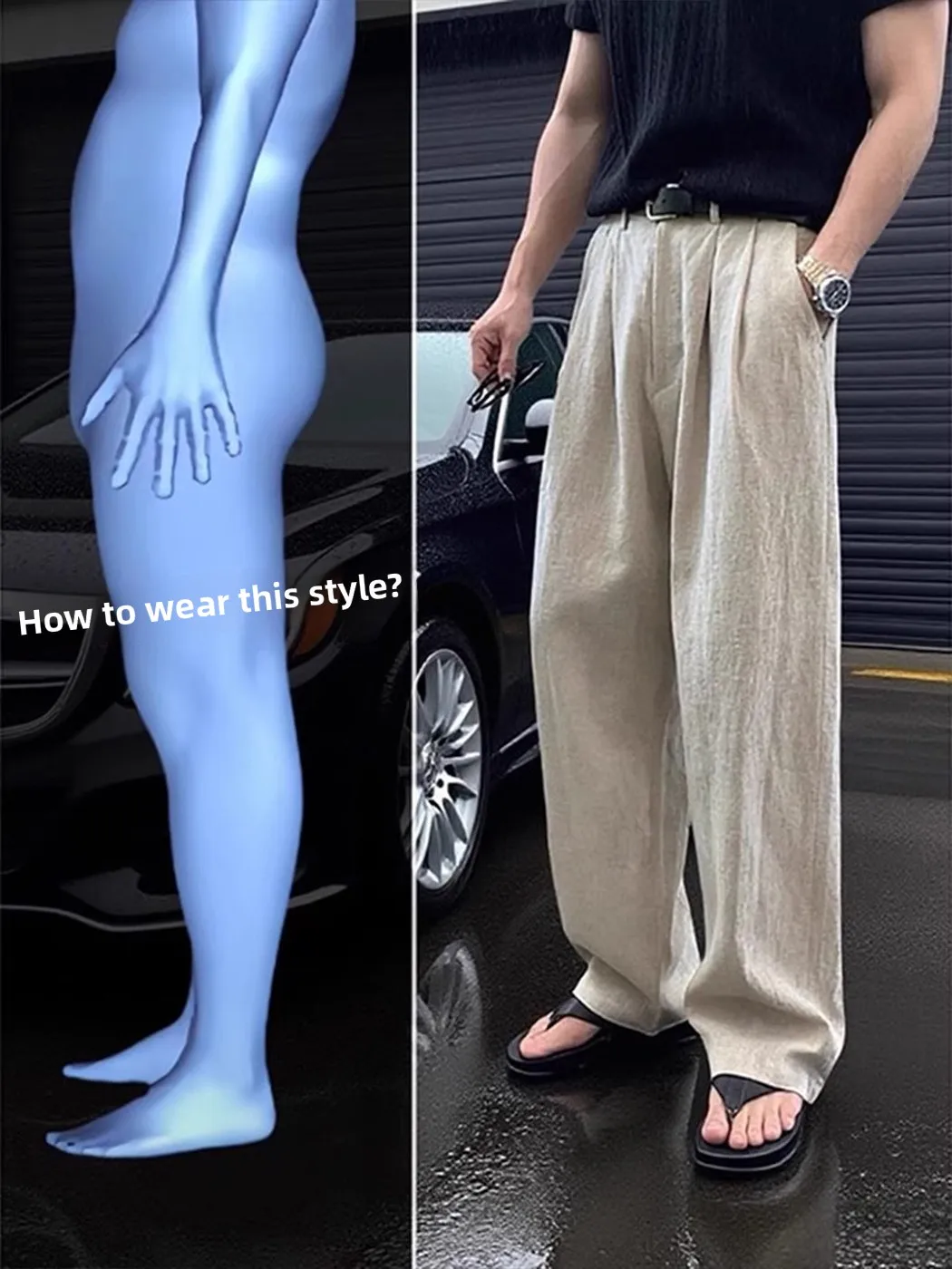 

Мужские летние тонкие дышащие повседневные брюки с широкими штанинами из льна и ледяного шелка, быстросохнущие, прямого кроя, свободные, длинные