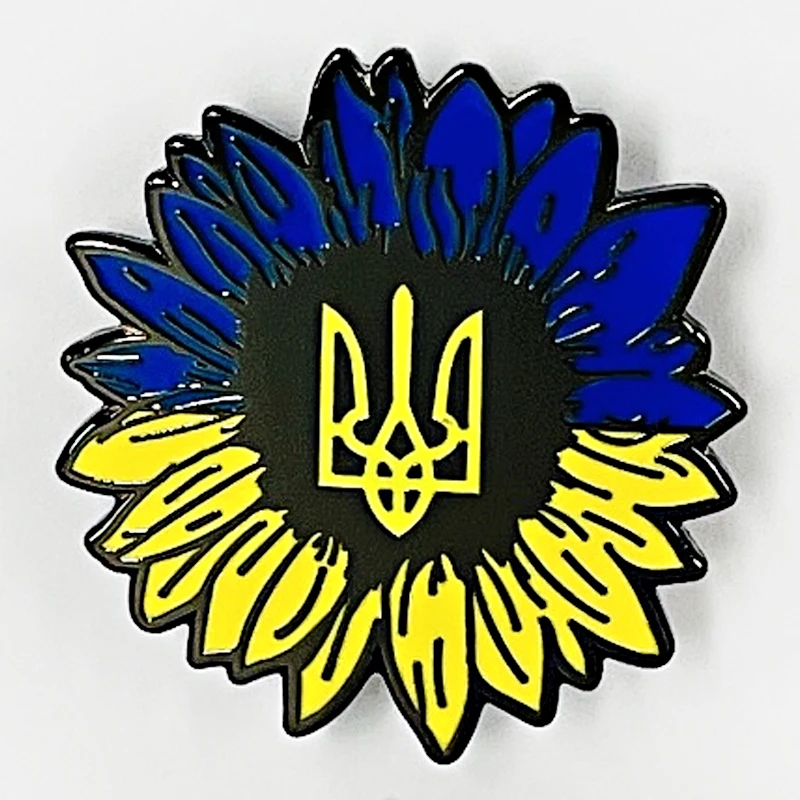 Blue and Yellow Sunflower Ukraine enamel pin metal badge brooches jewelry