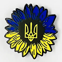 Blue and Yellow Sunflower Ukraine enamel pin metal badge brooches jewelry