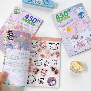Sanrio Kuromi Melody Sticker, Hello Kitty Book of Cartoon Goo Card, Kawaii Label, Handdekorationskonto für Mädchen anwesend, 450pcs 10 Hauptverkaufsaufkleberbibliothek - №9