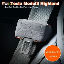 For Tesla Model 3 Highland Front Row Seat Belt Crash Buckle Cover  Suede Seat Belt Buckle Cover Car Accessories