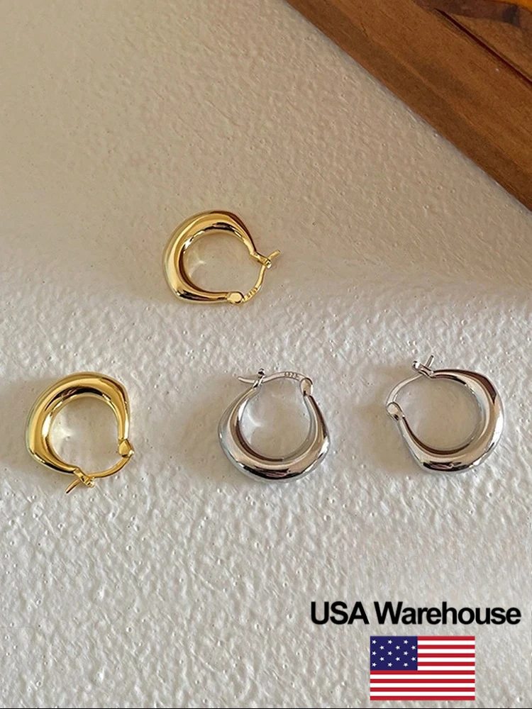 

Классические простые гладкие круглые серьги из стерлингового серебра 925 пробы для женщин, юбилейные банкетные высококачественные ювелирные изделия