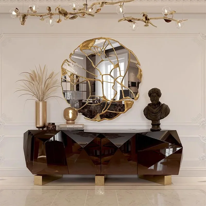 Espelho de mão decoração do quarto espelhos luz decoração casa mesa grande led maquiagem vaidade moderna liquidação espelho corpo arte da parede