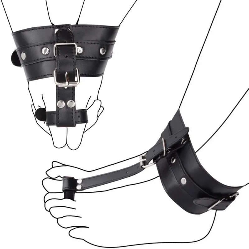 

BDSM Leather Thumb Toes Bondage Cuffs Hand Foot Restraint Cuffs Erotic Sex Toys For Couples Slave Restraints Adult Games Fetish