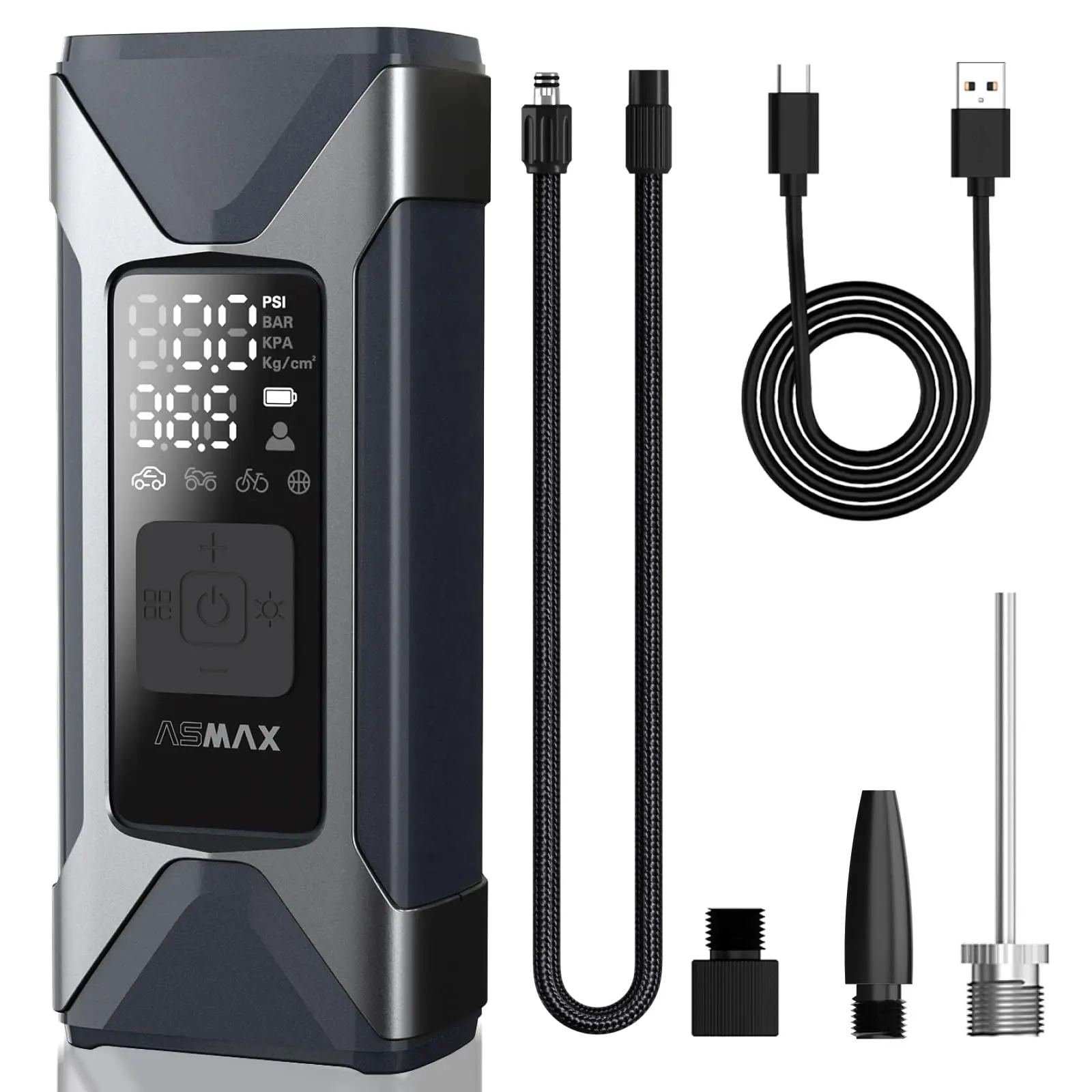 

ASMAX Smart 160PSI Precise Pressure Air Compressor Handy Handheld Tire Inflation Machine For Cars ABS Tire Pressure Monitor