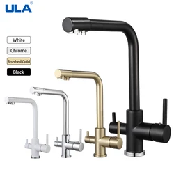 ULA-Purificateur d'eau potable pour cuisine filtrée F/05 et robinet, buse de robinet, robinet d'évier, or et noir, pulvérisateur de touristes