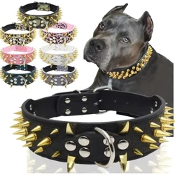 Spiked Wolf Tooth Spike Pet Collar Color Rivet Dog Medium To Large Dogs Hand Holding Rope Iron Chain Adjustable Anti-Bite Collar