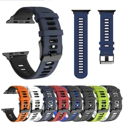 Silicone Watch Strap For Apple Watch Bands 44mm 40mm 49mm 45mm 41mm 38-42mm Sport Bracelet IWatch Series 8 se 9 7 6 5 4 3 Ultra2