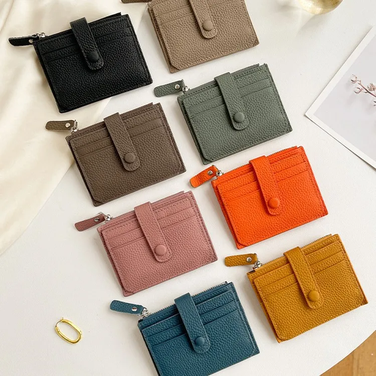 

Ультратонкий женский и мужской кошелек из натуральной кожи, держатель для кредитных карт, короткий чехол для карт, тонкий кошелек, маленький кошелек для монет, чехол для банковских удостоверений личности