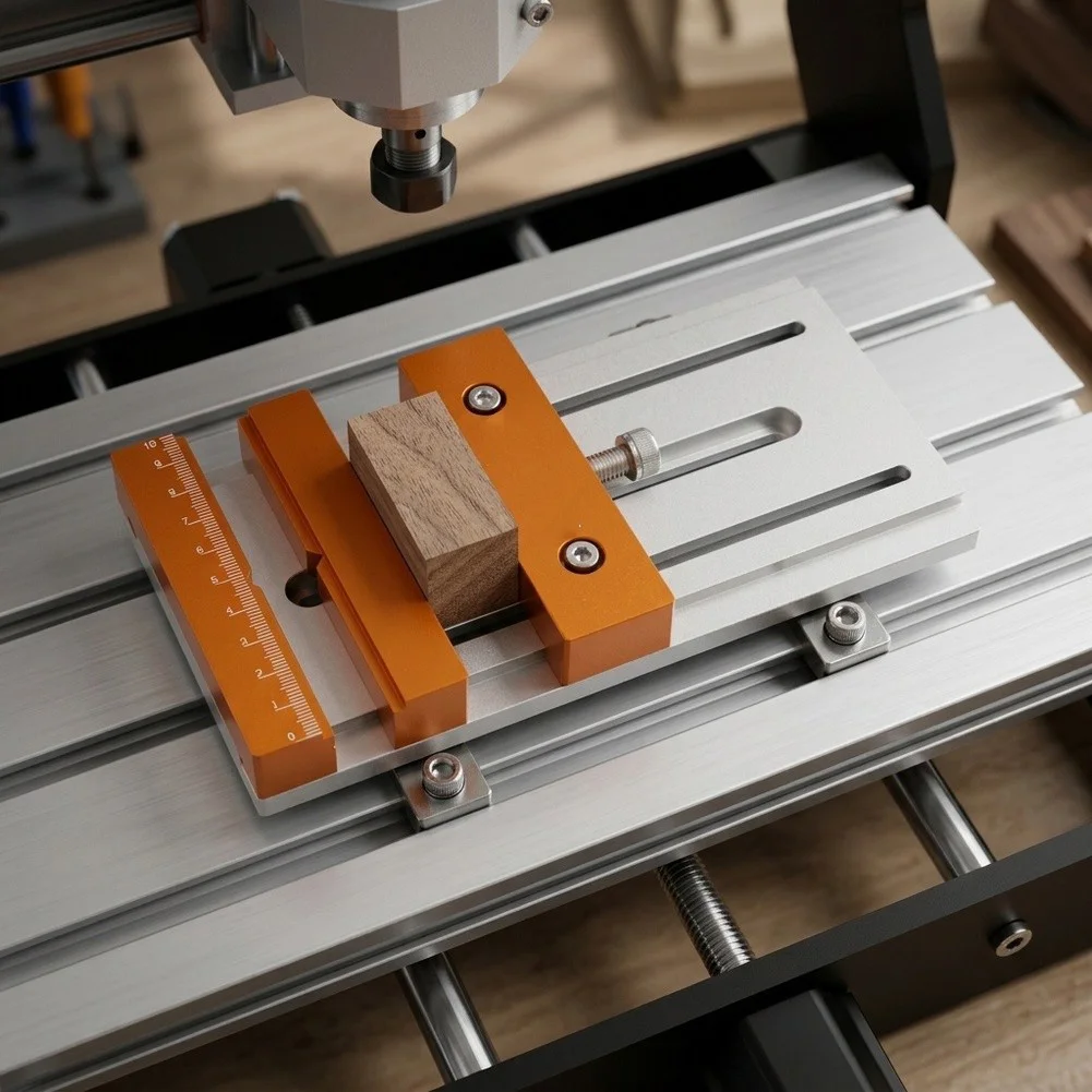 CNC Vise Worktable Compatible with Standard Mounting Patterns Found on Most For Desktop CNC Router Workbenches and Tables