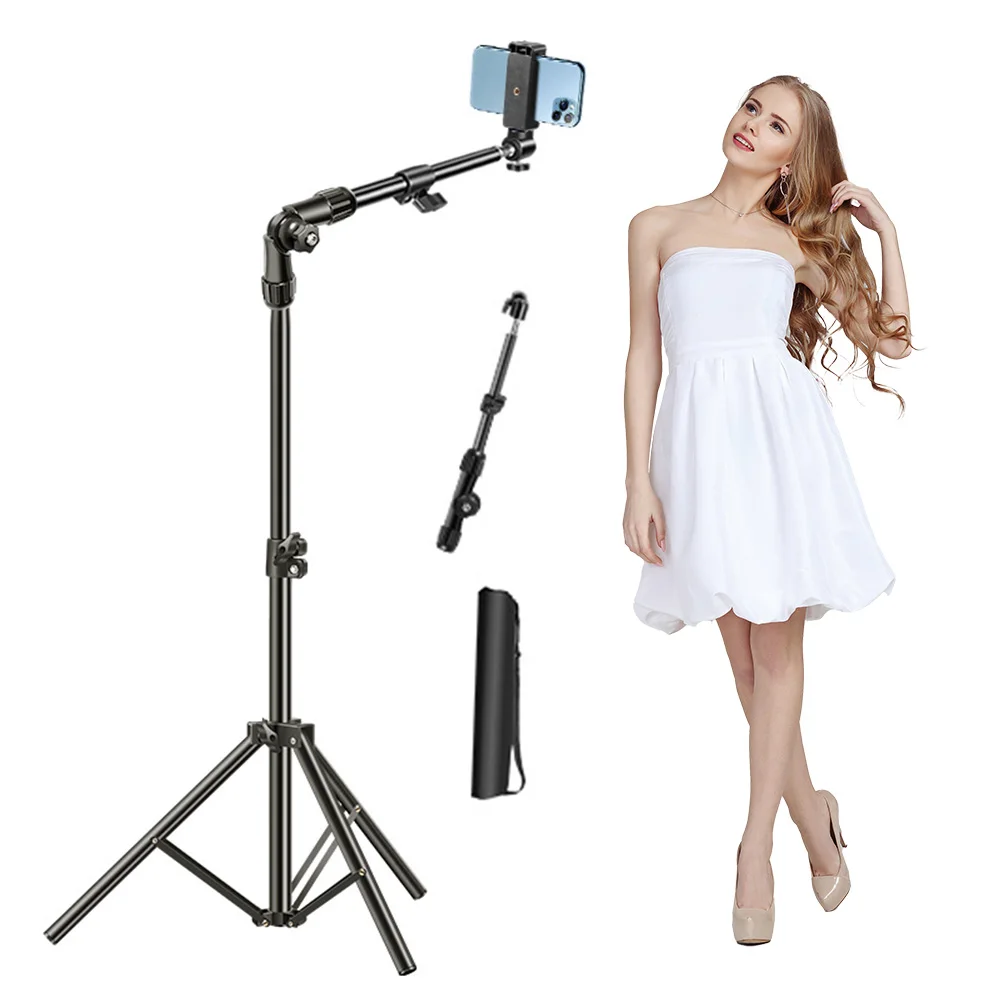 Horizontal Overhead Tripod Adjustable Cell Phone Tripod Stand Horizontal Stand for Video Recording