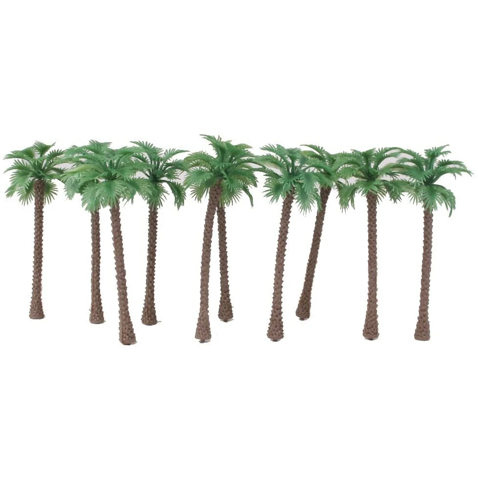 40 peças modelo de palmeira de coco árvores/modelo de cenário plástico layout artificial floresta tropical diorama lzb