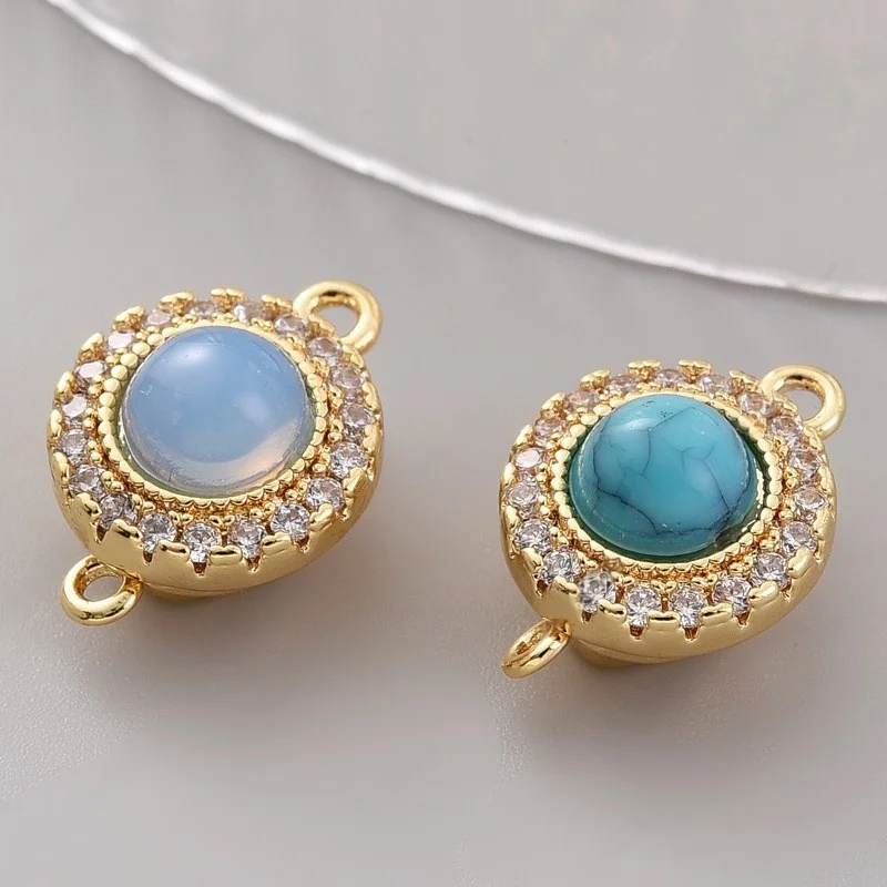 1pcs DIY Jewelry Link Buckle Accessories Yuanbao Pearl Crystal Bracelet Necklace Insert Stick Press Buckle Material Wholesales