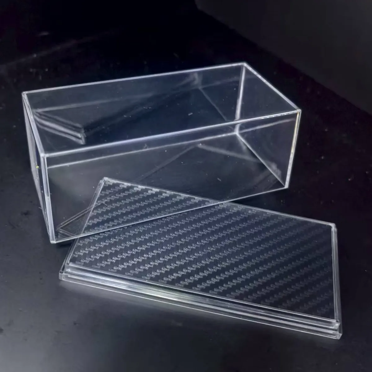 

Acrylic Display Box 4.7" x 2.3", Case for Scale 1:64 1:87 Car Model Collectible Miniature Figure DIY Scene Building Diorama