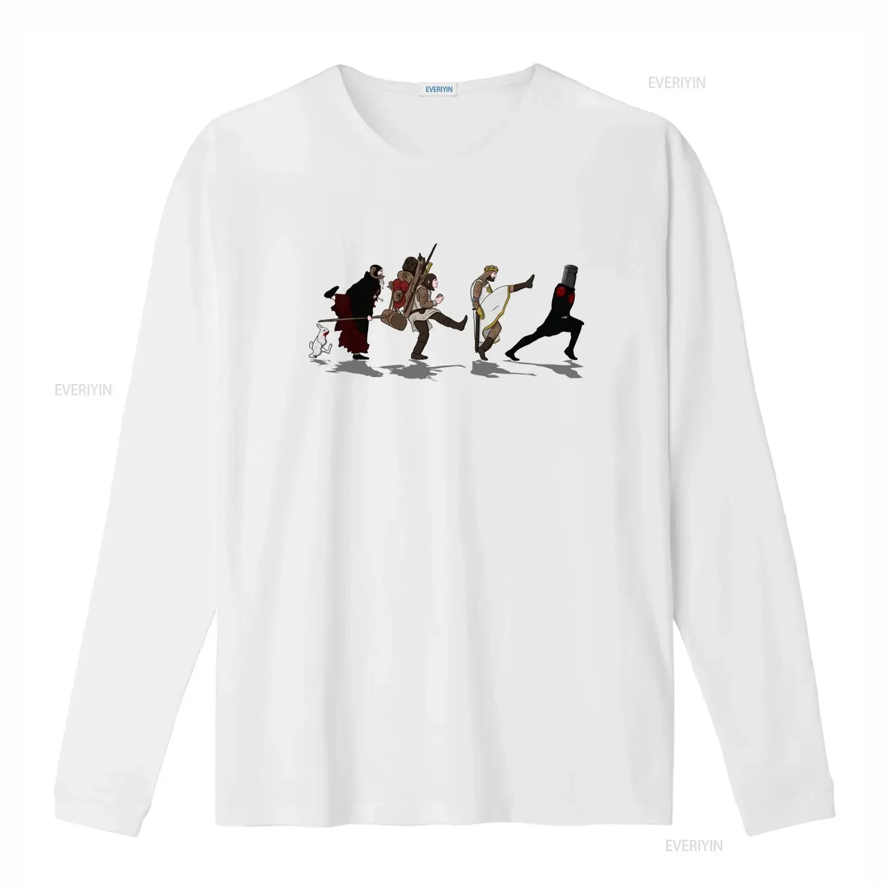Monty Python And The Holy Grail Walking Towards Silly White T Shirt vintage Washed designer clothes Breathable Comfortable view 4