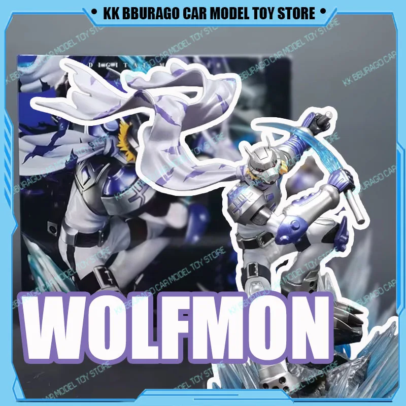 Figuras de Anime Digimon Adventure de 23cm, figuras de bestias Wolfmon, muñeca, colección de estatuas de Pvc, modelo de decoración, juguete, regalo de Navidad
