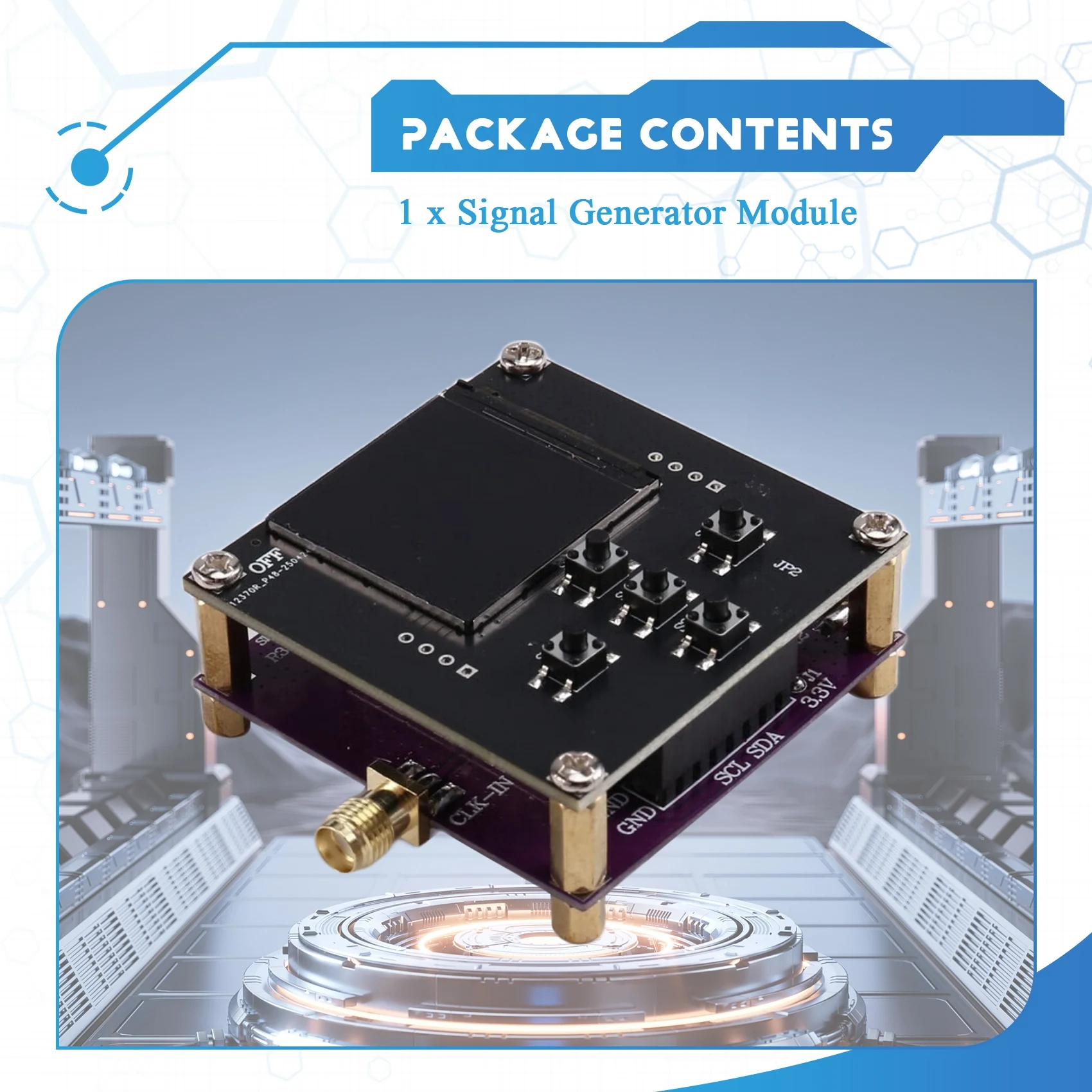【B55AQ】SI5351A-V2 Generatore di segnale orologio RF ad alta precisione regolabile da 2,5 Khz-200 Mhz con compensazione della temperatura