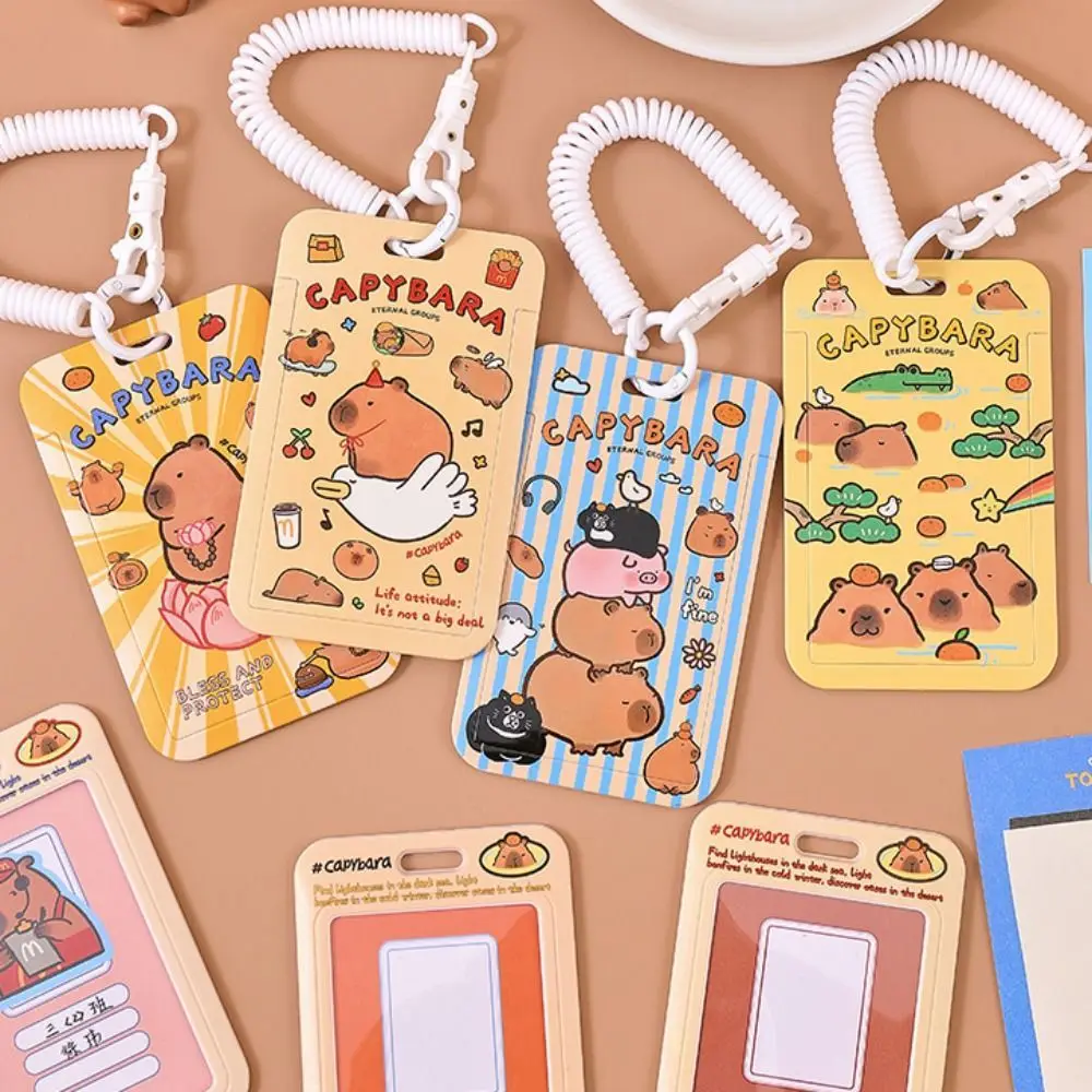 Cartoon Animal Capybara Card Holder plastica stile coreano capibara porta carte di credito custodia protettiva per carte di lettere