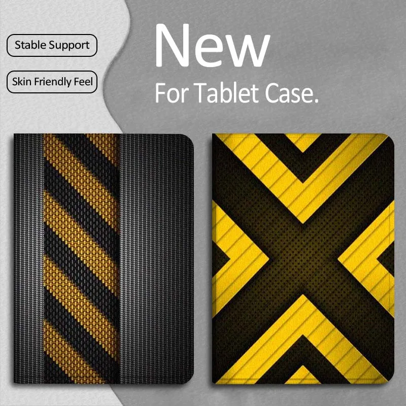 

Black Yellow Striped Cool Gift For Apple iPad Pro Air 13 2 7th 6th 2025 M2 M3 M4 M512.9 13 inch Foldable Tablet Case