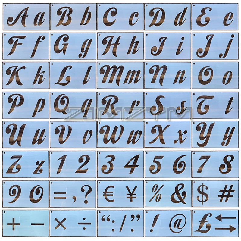 40Pcs Hollow Painting Stencils Reusable Letter Stencils Symbol Numbers Craft Alphabet Painting Templates For DIY Rock Painting