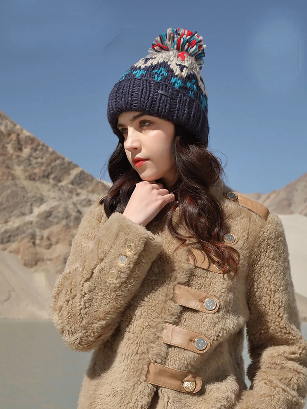 skiing Cashmere Woman Winter Hat Autumn Beanies With Pompom  Warm Wool Skullies Wholesales acrylic beanies winter hat for woman