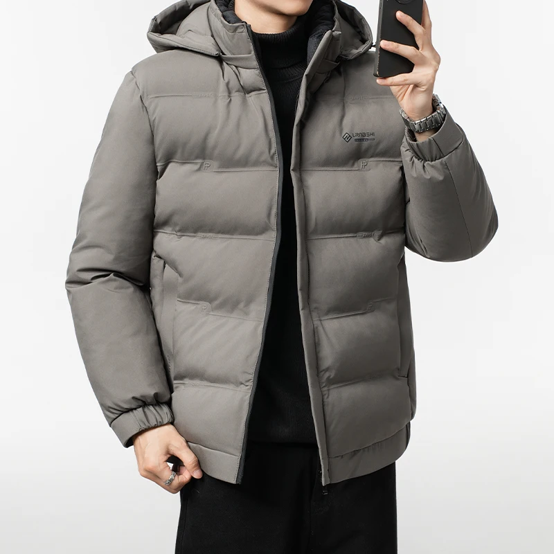 Brand Winter Down Jacket Men\'s High Quality Thick Waterproof Hooded Down Cotton Coat Men Casual Zipper Pocket Puffer Jacket
