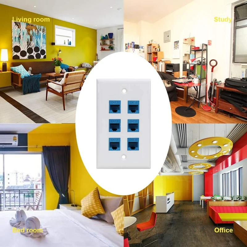 イーサネットウォールプレート,メス,取り外し可能,cat7/6/6e/5/5eと互換性あり