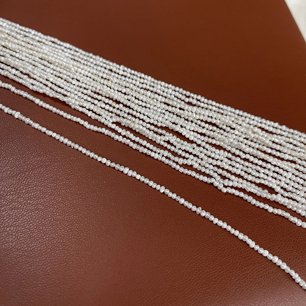 1.8-2 مللي متر AAA لؤلؤ المياه العذبة الطبيعية غير النظامية الأبيض معزول فضفاض الخرزة مجوهرات DIY بها بنفسك شخصية سوار إكسسوارات عقد