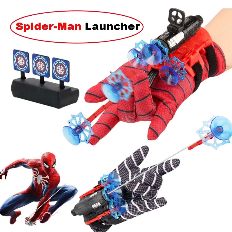 Halloween Avengers Spider-Man Web-Shooter-Handschuhe, Superheld-Projektilwerfer, springende Handschuhe, Geburtstagsgeschenke, Karneval, Spiel-Requisite