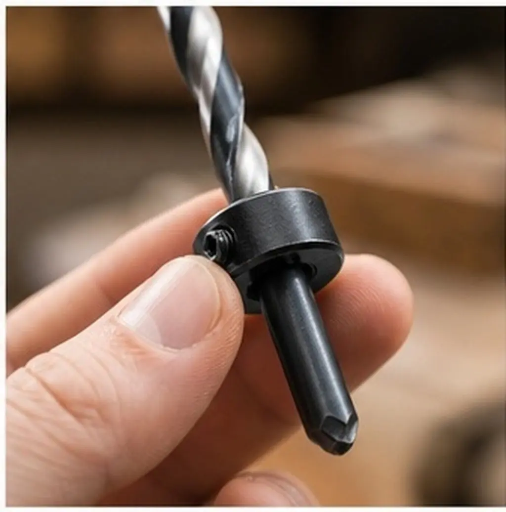 8Pcs Heavy Duty Drill Bit Positioner Depth Stop Collar Made of Anti Corrosion Carbon Steel for Exact Hole Depth Control