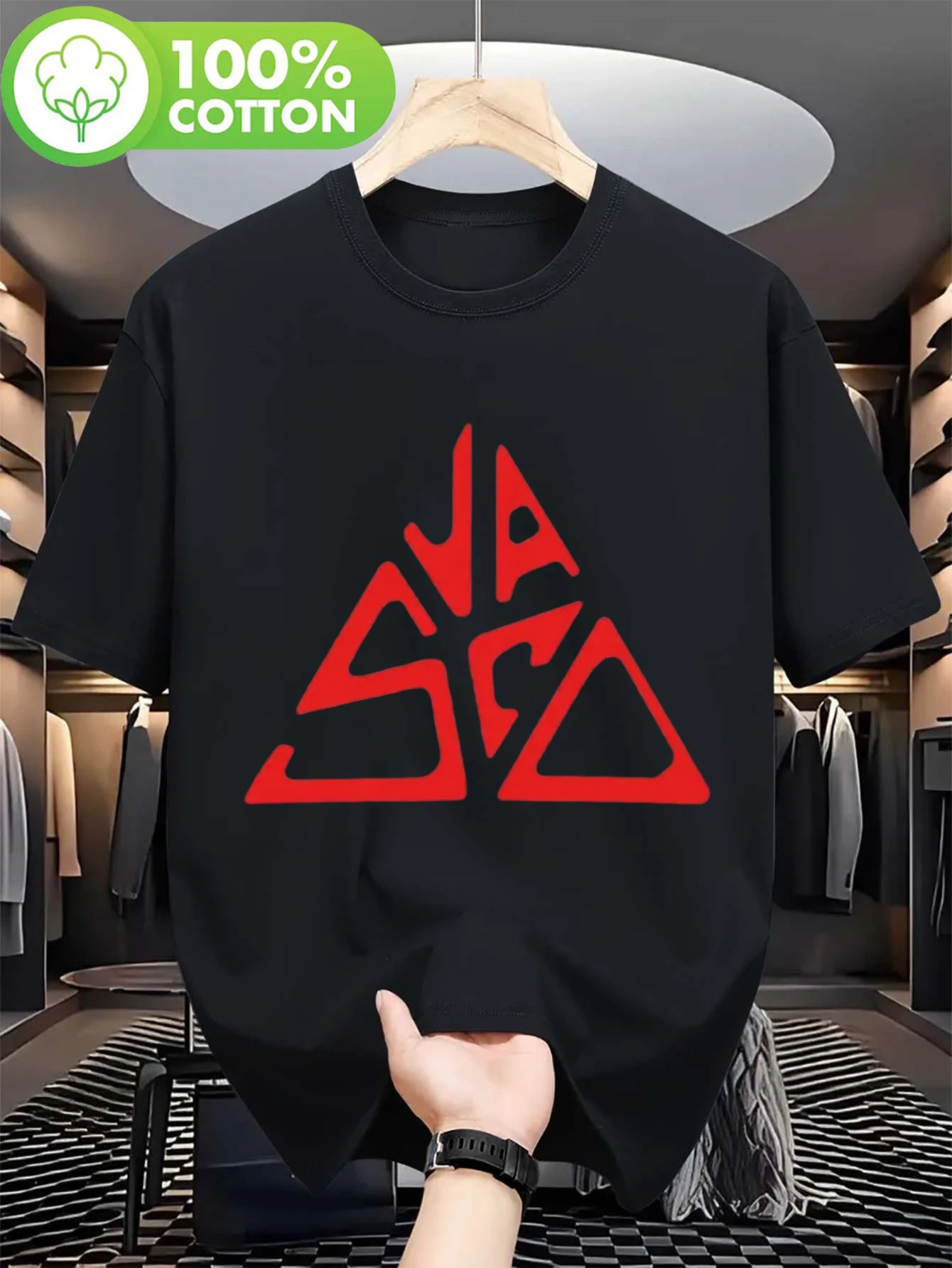 Herren-Hemd mit Vasco Rossi "No Danger" Aufdruck, Roter Musik-Print, Übergroßes Herrenhemd aus Reiner Baumwolle, Ganzjahres-Streetwear-Hemd für Paare