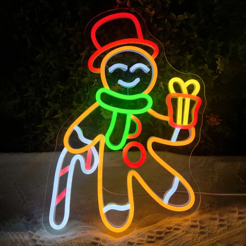 Christmas Neon Sign Artistic Snowman Christmas Party Decoration Santa Claus Led Light Wall Decor For Home Shop Room Decoration