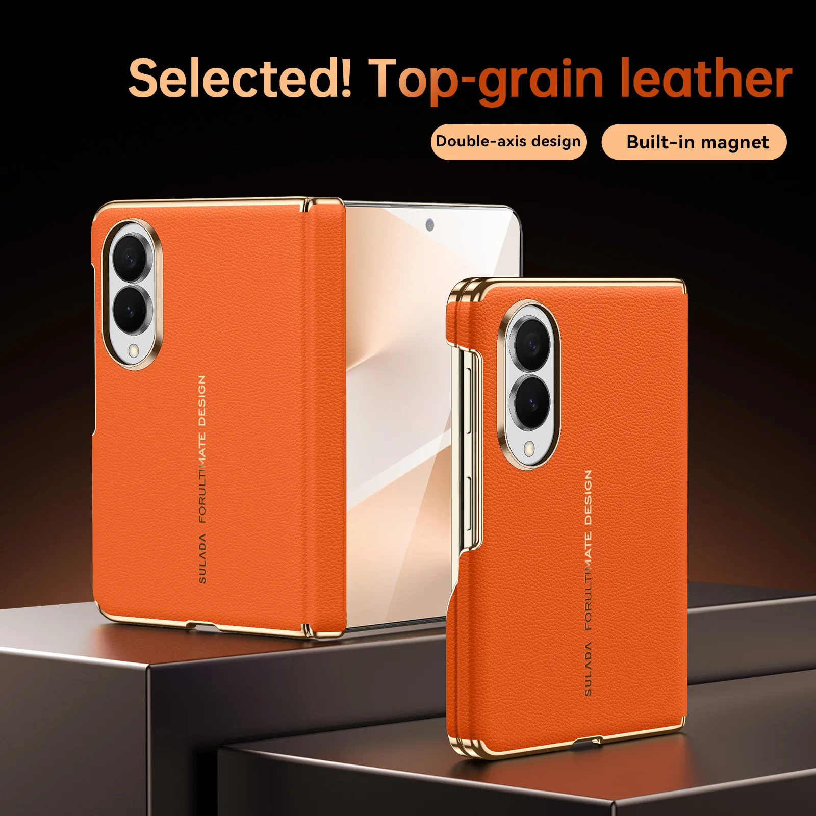 For Samsung Galaxy Z Fold 8 Wide Case Luxury Matte Leather Skin-Friendly Ultra-thin Magnetic Wireless Charging Shockproof Cover