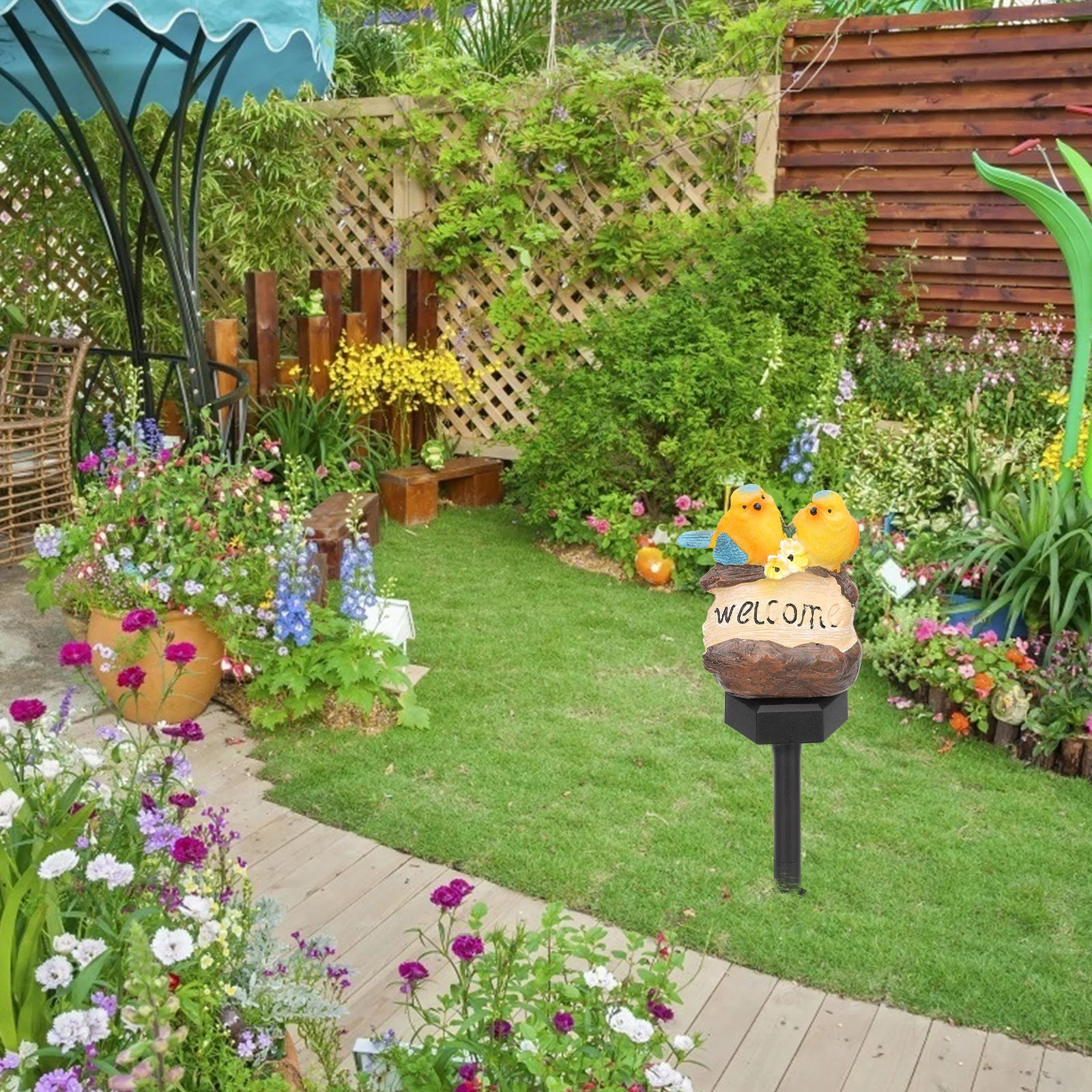 Solar Stake Light Outdoor Decorative Resin Plastic Animal Garden Light Energy Saving Waterproof for Yard Lawn Patio Landscape