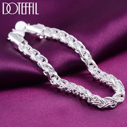 Fashion Silver Color Jewelry Set Retro Exquisite Men Women 4mm/6mm Chain Twisted Necklace Bracelets Wedding Noble Gifts