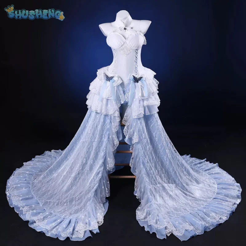 

HMS Cheshire Women's wedding dress Cosplay Costume Anime Azur Lane Headveil Crown Accessories Halloween Christmas Sexy Uniform