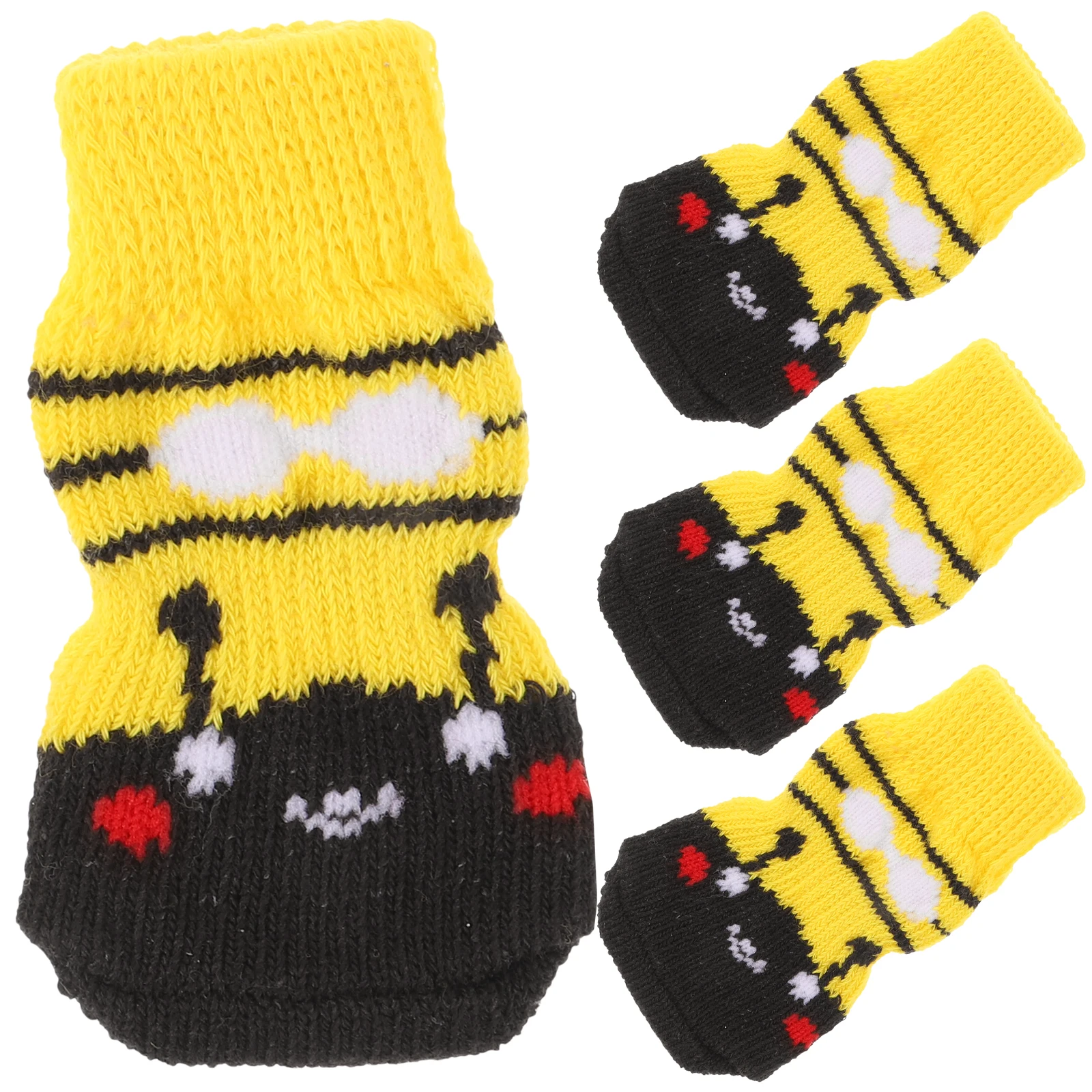 

4 Pcs Breathable Non-slip Bottom Pet Socks Supplies Grips Cotton for Small Dogs