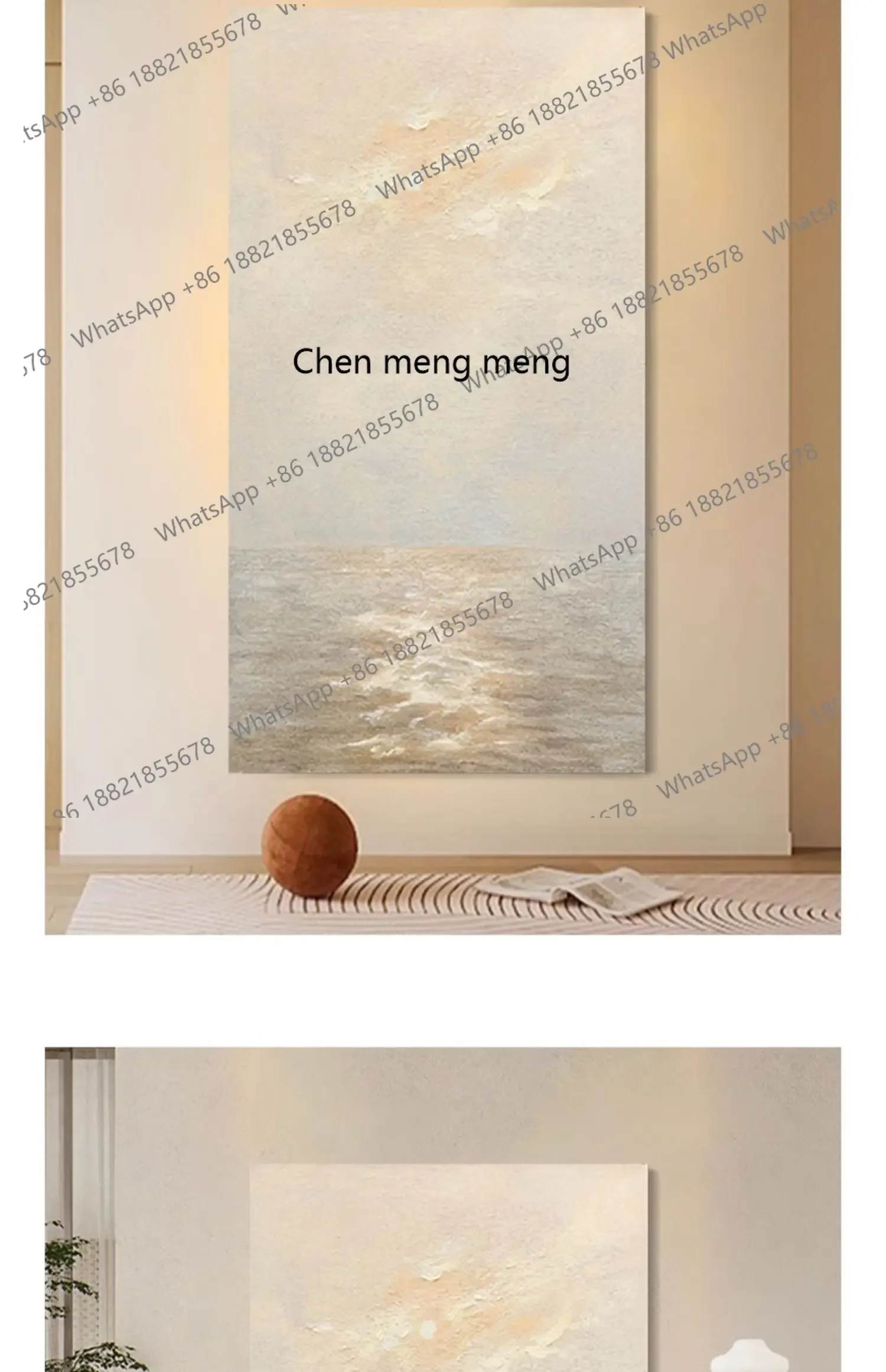 . Pure hand-painted oil painting cream wind decoration porch hanging painting corridor aisle abstract painting