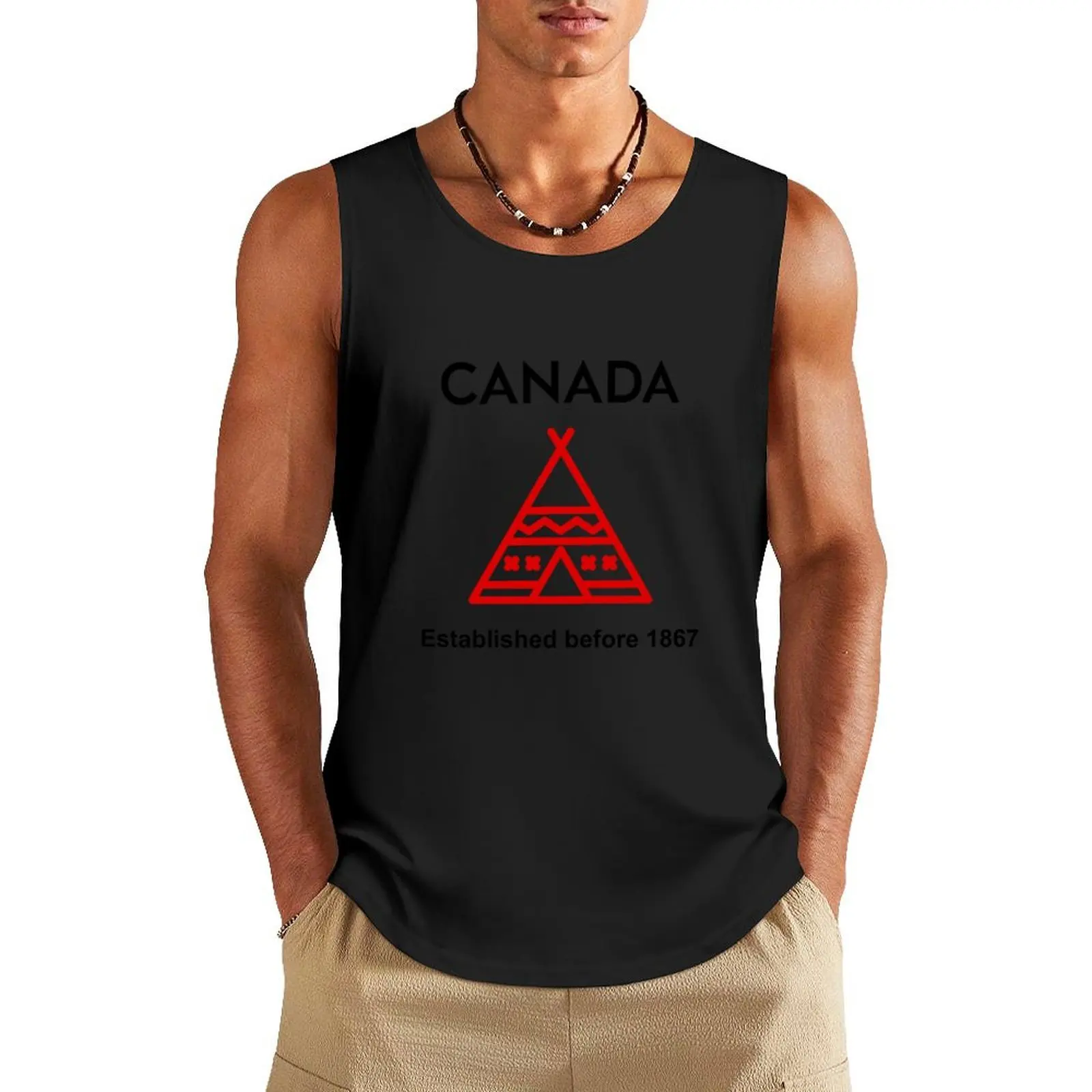

Canada Established Before 1867 Silhouette Light-Color Tank Top mens clothing muscle t-shirt