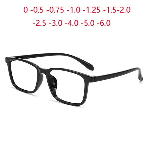 Imagen 1 del producto Gafas Retro TR90 antiluz azul para miopía, gafas graduadas cuadradas con montura negra para miopía de 0-0,5-0,75 a-6,0