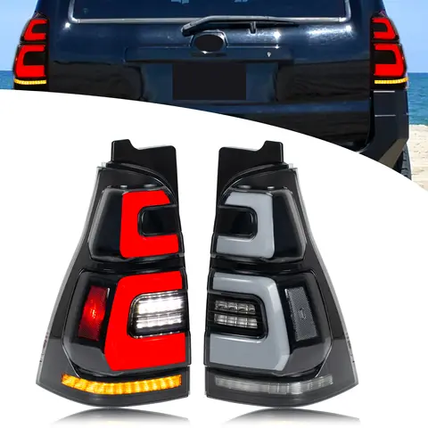 Luzes traseiras led para toyota 4runner 2003-2009 4th gen start-up animação sinal de volta sequencial cinza conjunto de lâmpadas traseiras