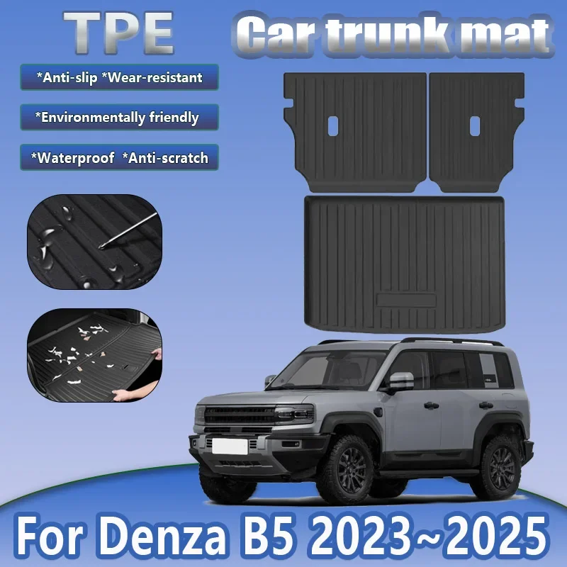 

Car Trunk Mat For Denza B5 Fangchengbao Bao 5 Leopard 5 2023 2024 2025 TPE Rubber Trunk Pads Carpet Liner Tools Auto Accessories