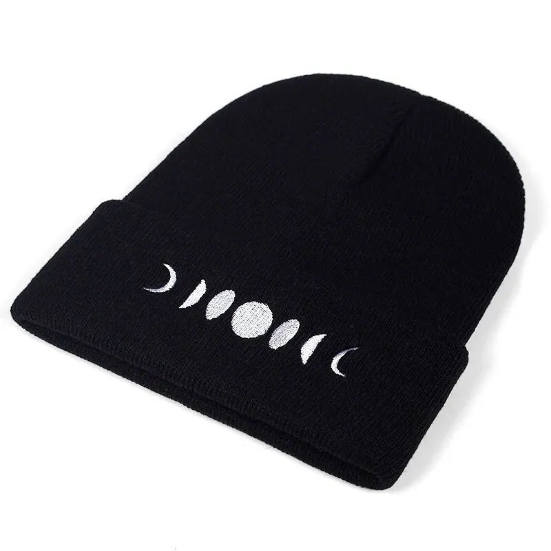 Unisex czapka z daszkiem z zaćmieniem Księżyca jesienno-zimowa ciepła czapka czapka z czapka typu Beanie dla kobiet mężczyzn