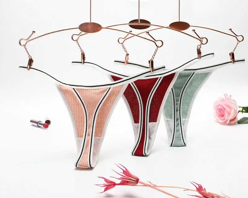 

1 Pcs Women's Panties Sexy Cotton Panties Solid Low Waist Seamless Thongs Female Underpants Women Lingerie Трусы Женские