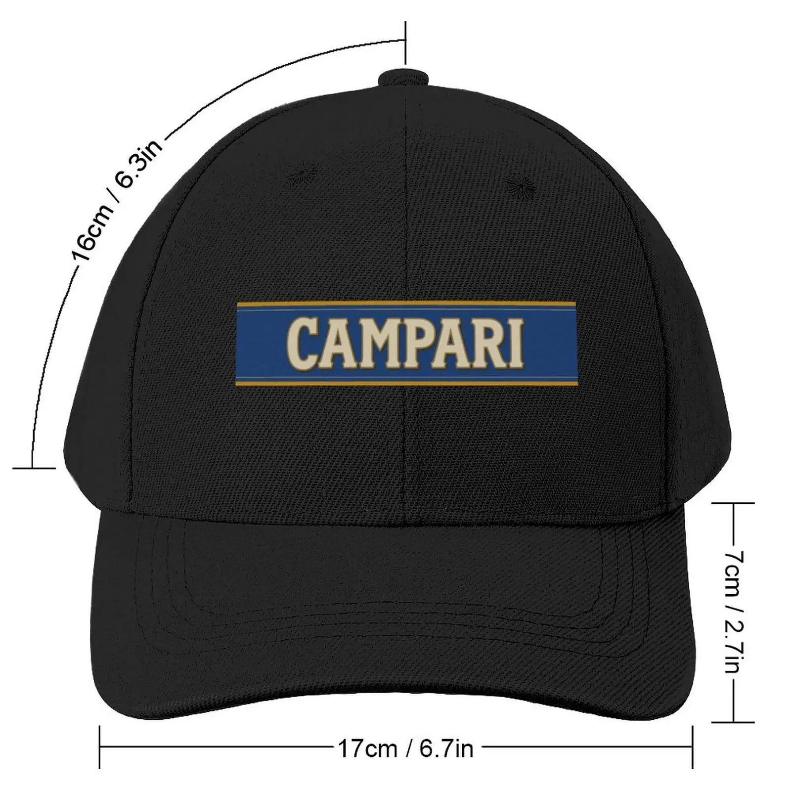 Campari Monogram Design Type 1 Baseball Cap Hat Luxury Brand black cute Woman Men's