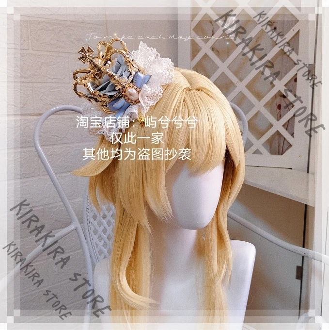 Genshin تأثير لومين أنيمي فتاة قبعة لوليتا دبوس الشعر بانج مقاطع رائعتين الانفجارات تاج الشعر اكسسوارات Kawaii أغطية الرأس الحلي