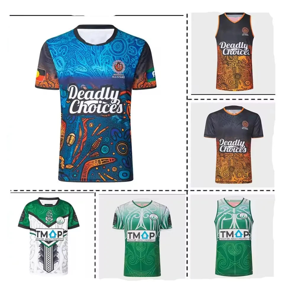 2025 INDIGENOUS ALL STARS HOME RUGBY JERSEY 2025/2026 ALL STARS MEN'S TRAINING SHIRT SINGLET SHORTS Size:S-5XL