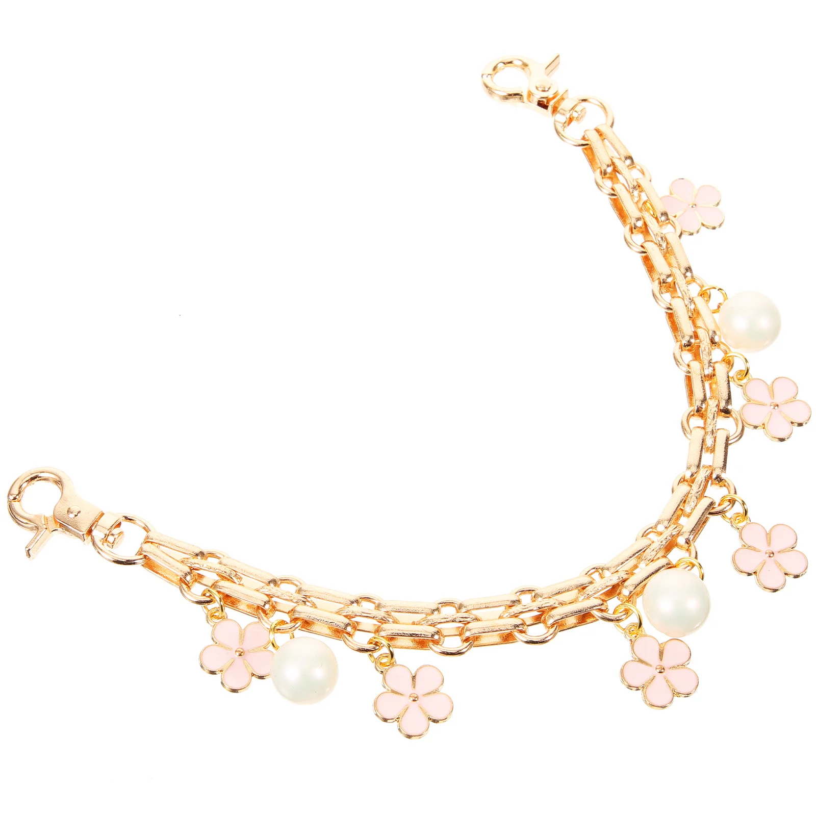 قلادة حقيبة قلادة اللؤلؤ محفظة سلسلة حزام زهرة مطرز تمديد المحفظة مجموعة معدنية DIY مخلب حقيبة كتف حزام الزخرفية #5