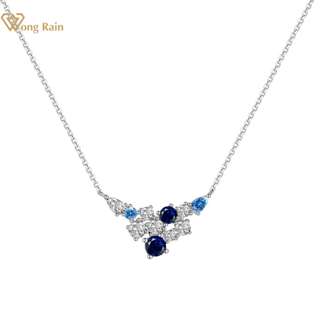 wong rain 925 sterling silver lab sapphire gemstone colar de pingente diamante de alto carbono romantico joias finas atacado 100 01