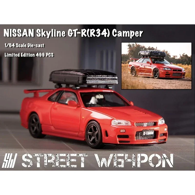 SW 1:64 Skyline R34 Camper Accessories Drift Rally Lamp Diecast Diorama Car Model Toys Street Weapon